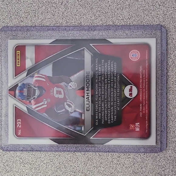 2021 Panini Chronicles Spectra Draft Picks Elijah Moore RC - Picture 2 of 2